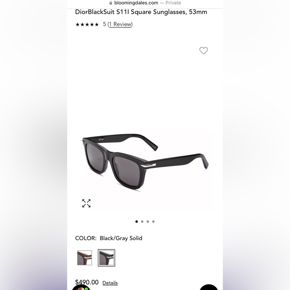 DiorBlackSuit S11I Square Sunglasses, 53mm UNISEX